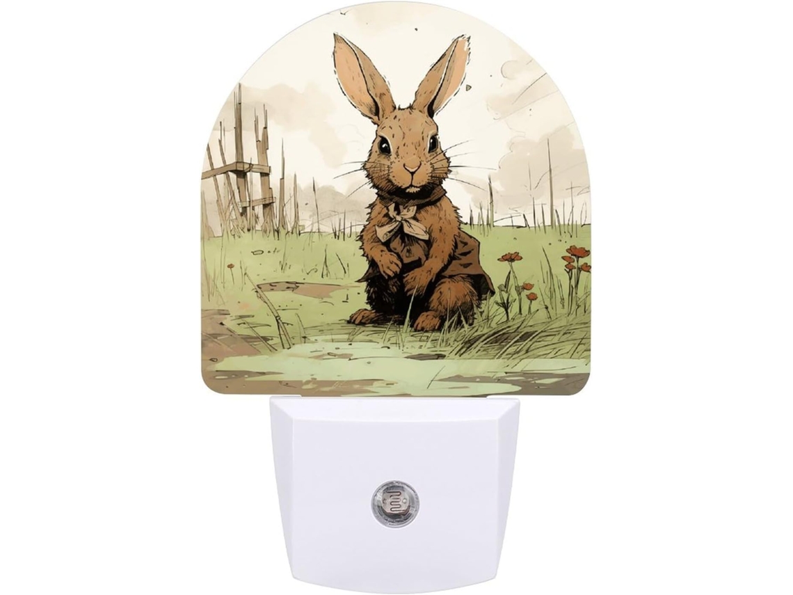 Luminária De Parede Quarto, Banheiro, Corredor, Mesa De Cabeceira, Com Design De Coelho Marrom E Sensor Led Light