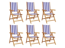 Reclining Folding Chair, Reclining Folding Chairs Vidaxl Azul Madeira (n/a)