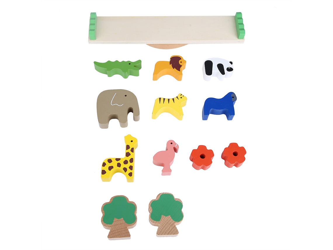 Primerox brinquedo de Blocos de Equilíbrio de Madeira Animais Floresta para Crianças Aprendizagem Jogo