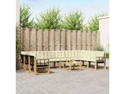 Vidaxl Conjunto De Sofás Para Exterior 11 Pcs Branco E Creme
