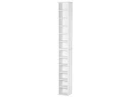 Estante para Cd Melamina de Madeira Cor Branco 21x22,5x88,5cm Homcom