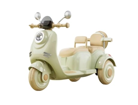 Carrinho De Criança Estilo Vespa De 2 Lugares Com Música, Bluetooth, Luz, Comando, Pedal, 2 Espaços De Arrumação E Carregador Magic Select