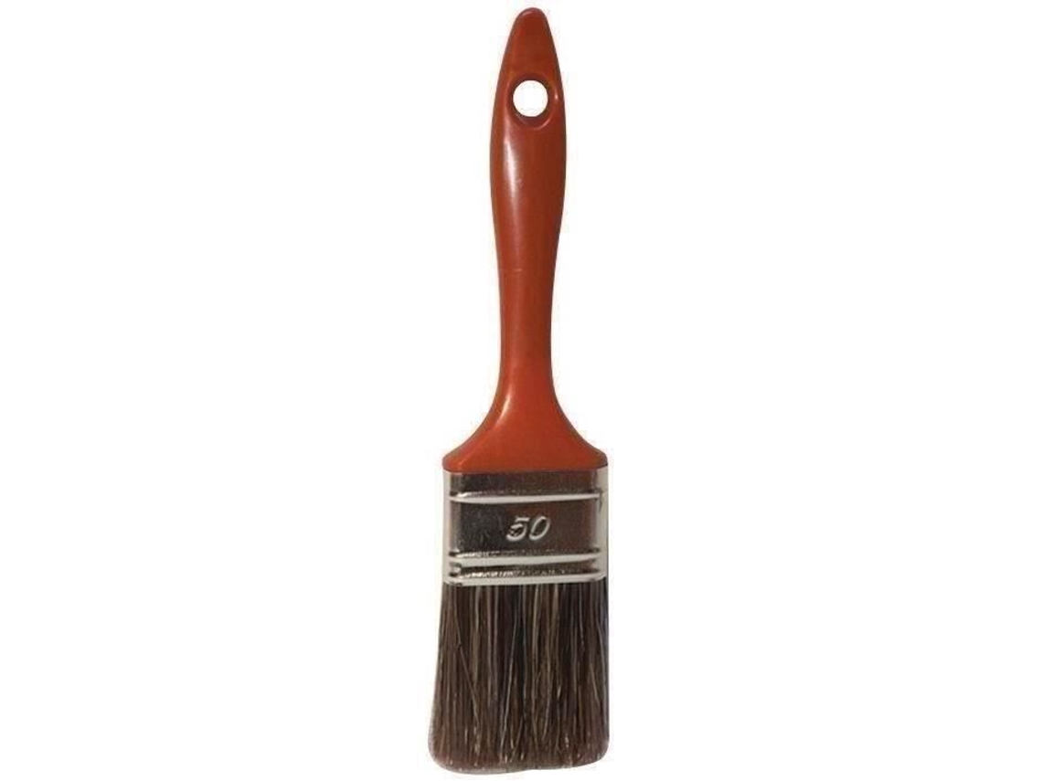 Pincel Especial Plano Para Manchas Savy 50mm Marrom Cabo De Polipropileno
