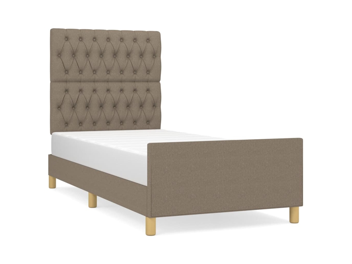 Bed Frame With Headboard, Bed Frames With Headboards Vidaxl Cinzento-acastanhado Tecido (90 X 200 Cm)