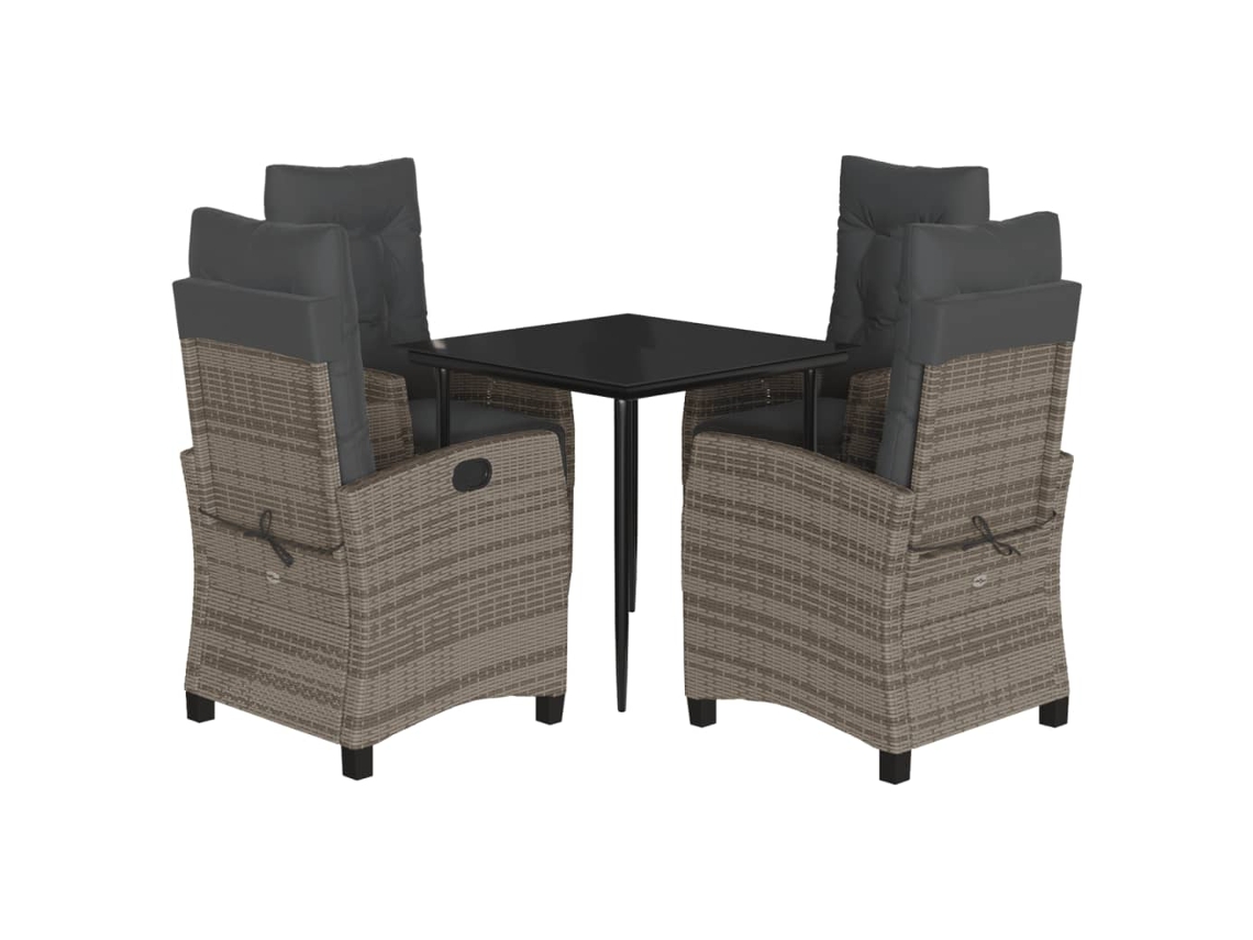 Garden Dining Set, Garden Dining Sets Vidaxl Cinzeto Rattan / Vime (mesa Com 80 Cm De Comprimento)