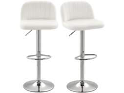 Conjunto de 2 Bancos de Bar Ajustáveis com Assento Giratório (43x45x81cm) BTFORUS
