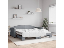 Vidaxl Sofá-cama Com Gavetão 100x200 Cm Tecido Cinzento-claro