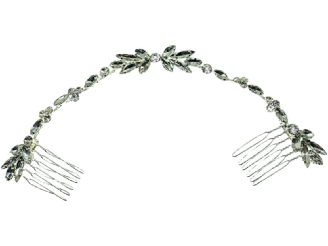 Tiara Elegante Com Pente Duplo Para Casamento, Ideal Para Celebrações E Eventos.