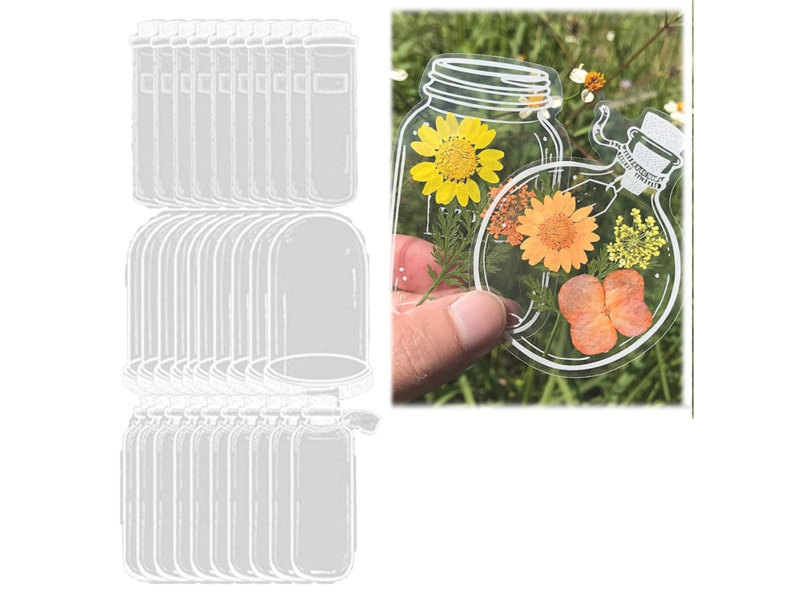 30 Marcadores De Livro Com Flores Secas Transparentes Diy Bonitos Em Vidro
