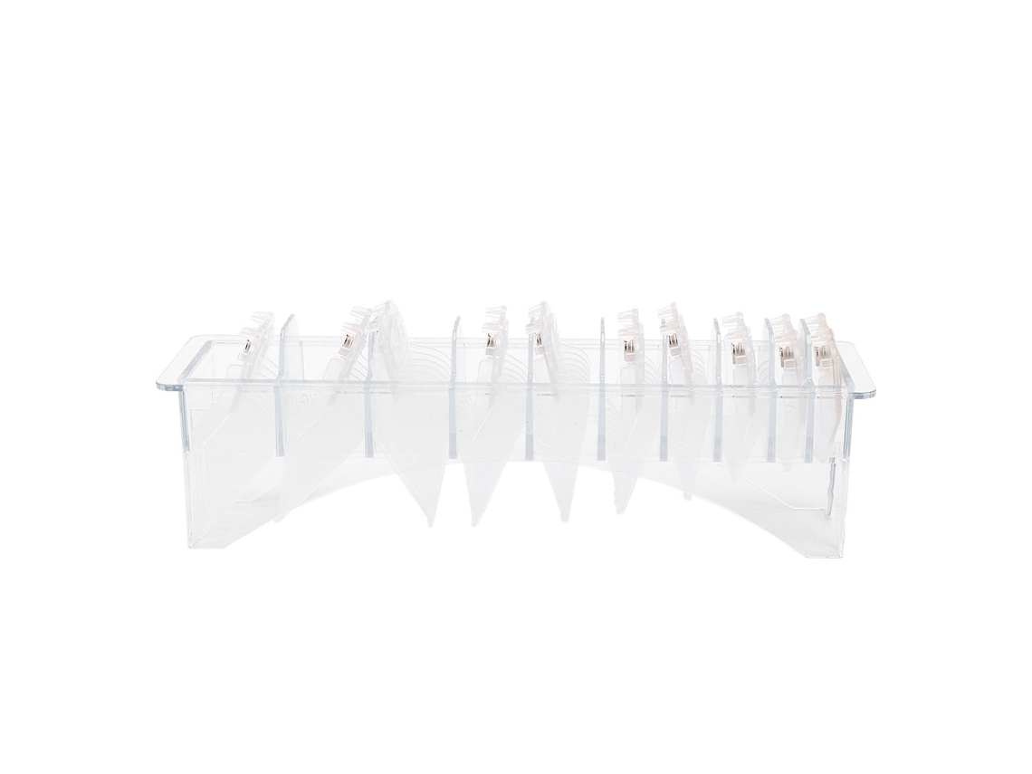 Conjunto De Pentes Guia Para Cortador De Cabelo Acessórios De Estilo Com 10 Tamanhos 1.5mm A 25mm Abs Transparente