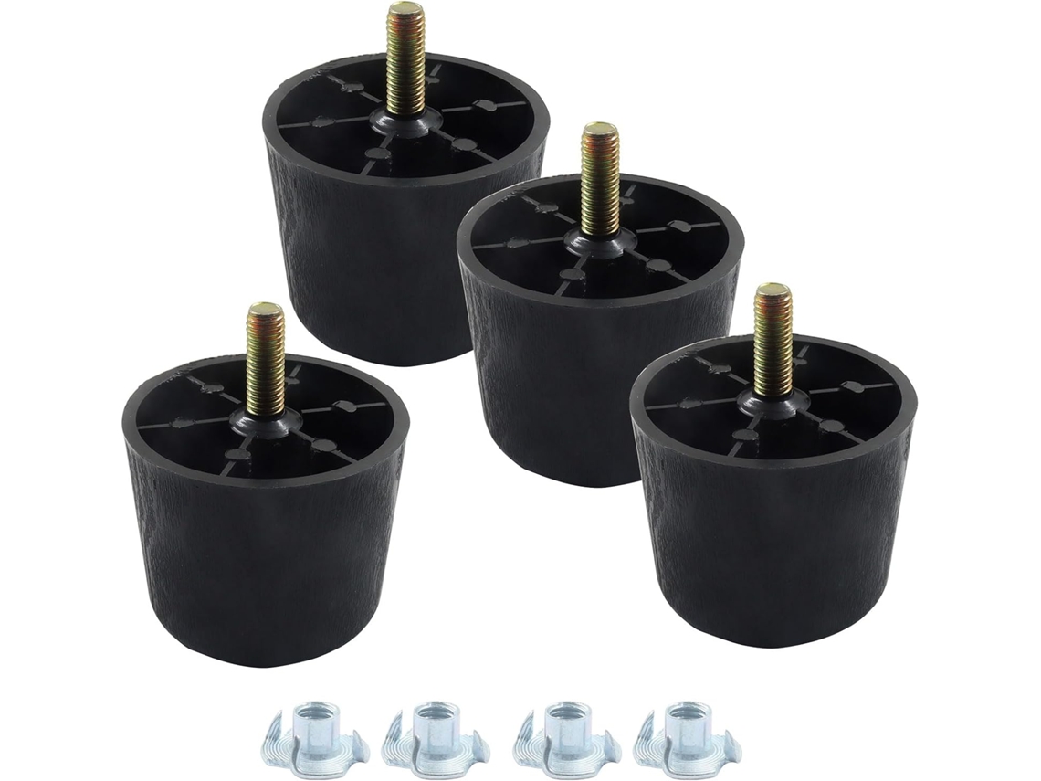 Pés De Móveis Plástico Preto 2 Polegadas
