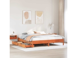 Vidaxl Cama Sem Colchão 180x200 Cm Pinho Maciço Castanho-mel