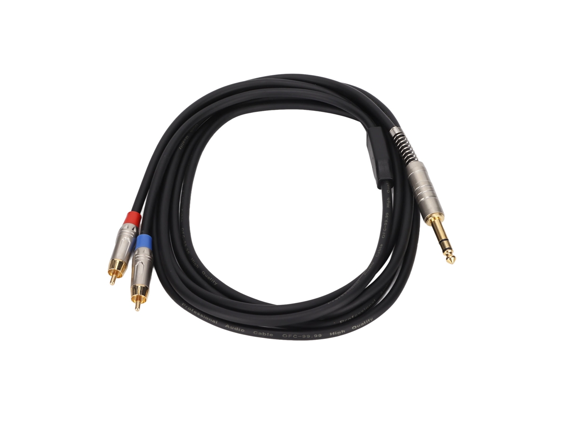 Cabo de Microfone EOOCOO (divisor 6.35mm 1/4" Trs para 2rca)