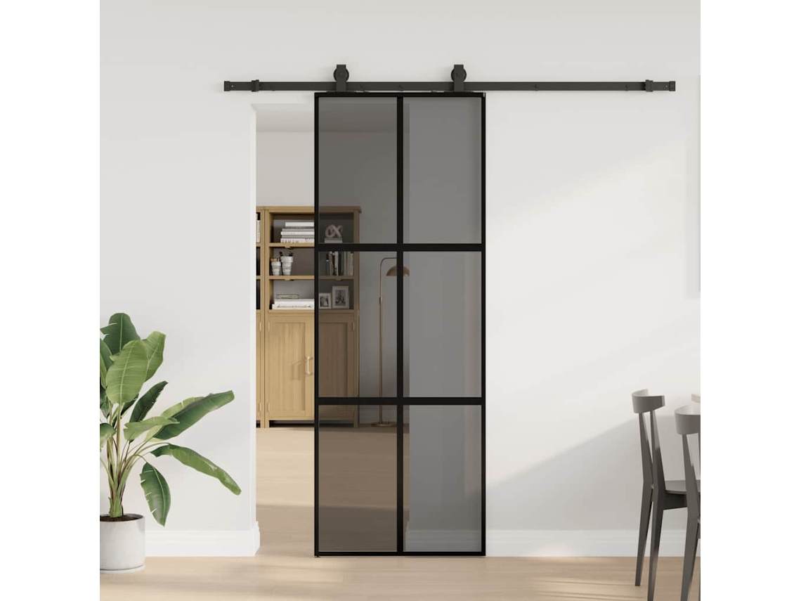 Vidaxl Porta Deslizante C/ Conj. Ferragens 76x205 Cm Vidro Temperado
