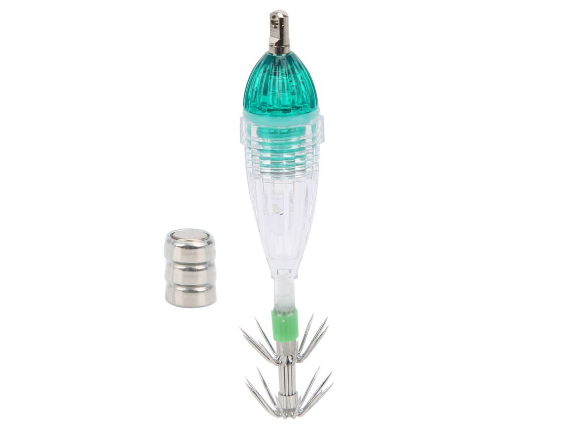 Lure Led Peixe Squid Verde com Gancho