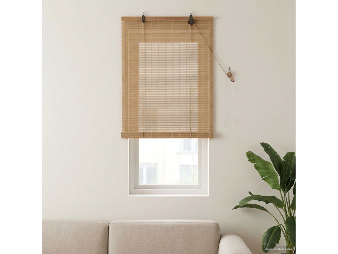 Vidaxl Estores De Rolo Castanho 40 X 160 Cm Bambu