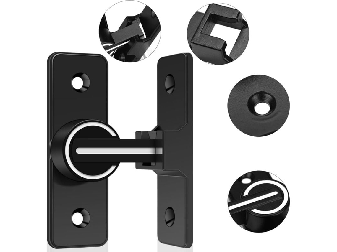 Fechadura Luminosa Para Porta De Correr, Gancho Para Porta Giratória De 180°, Trava Antirroubo Para Porta E Janela, 180 Graus