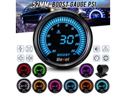 Manômetro universal para turbo de carro, 2'' 52 mm 12 V, manômetro digital LED, visor de leitura de 10 pinos com sensor -30~30 Psi