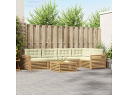Vidaxl Conjunto De Sofás Para Exterior 6 Unid. Branco E Creme