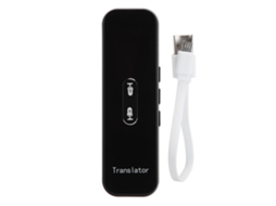 Tradutor Portátil Inteligente com Voz e Bluetooth para Viagem Negócio Aprendizagem Preto