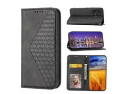 Capa De Couro Com Fecho Magnético E Textura De Grade Cúbica Para Samsung Galaxy A33 5g