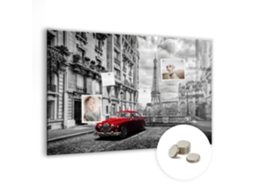 Quadro Magnético Cidade Com Carros Antigos Para O Escritório Espelharte (90x60 Cm)
