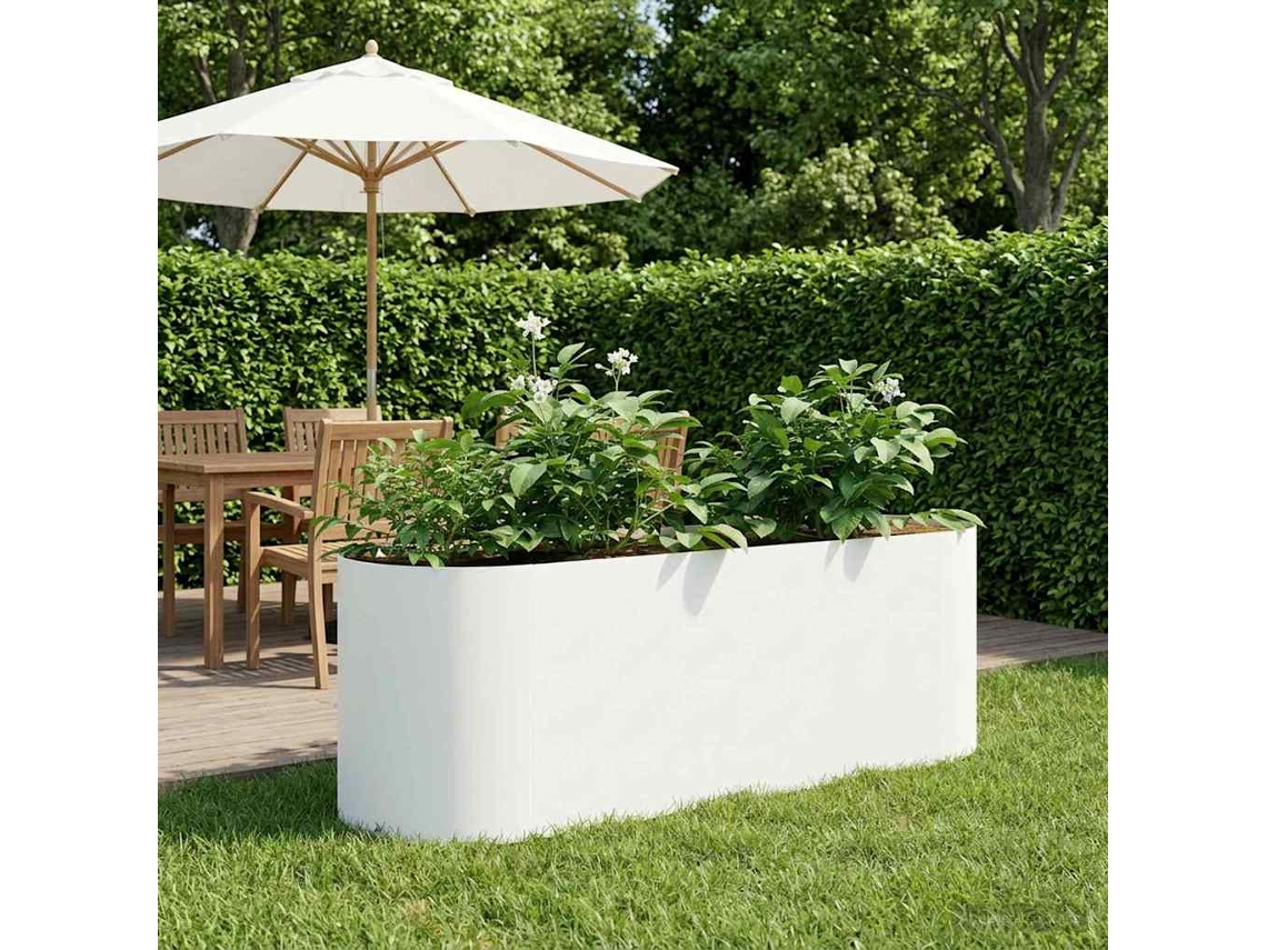 Vidaxl Cama De Jardim Elevada Branco 120 X 40 X 40 Cm
