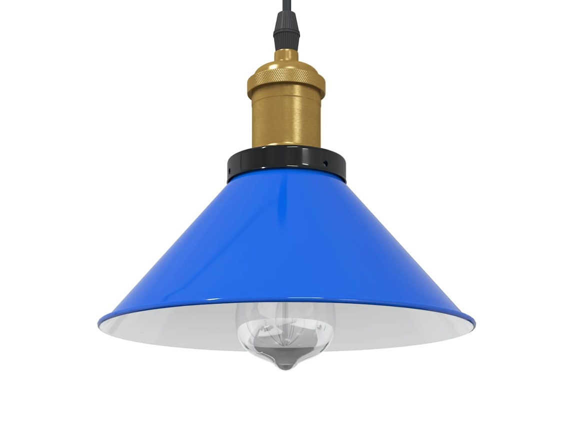 Vidaxl Candeeiro Suspenso Regulável Altura E27 Azul Escuro Ø22cm