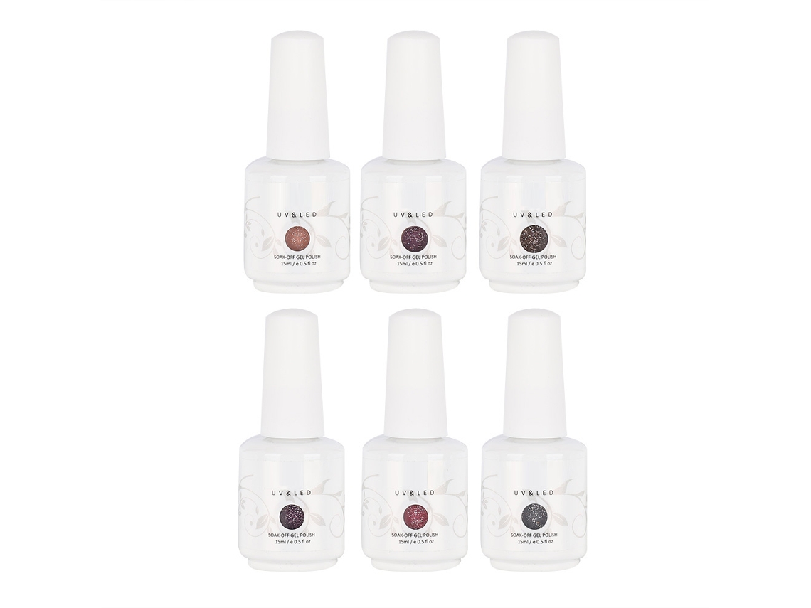 6pcs Esmalte De Gel Uv Para Artesanato De Unhas De Longa Duração Remove Com Soak Off Tipo A