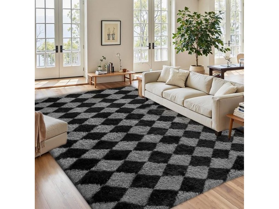 Escolha - Tapete De Alta Densidade, Macio, Estampado, 140 X 200 Cm, Tapete De Pluche, Shaggy, Alta Densidade, Para Quarto, Sala, Tapete, Cobertor De C
