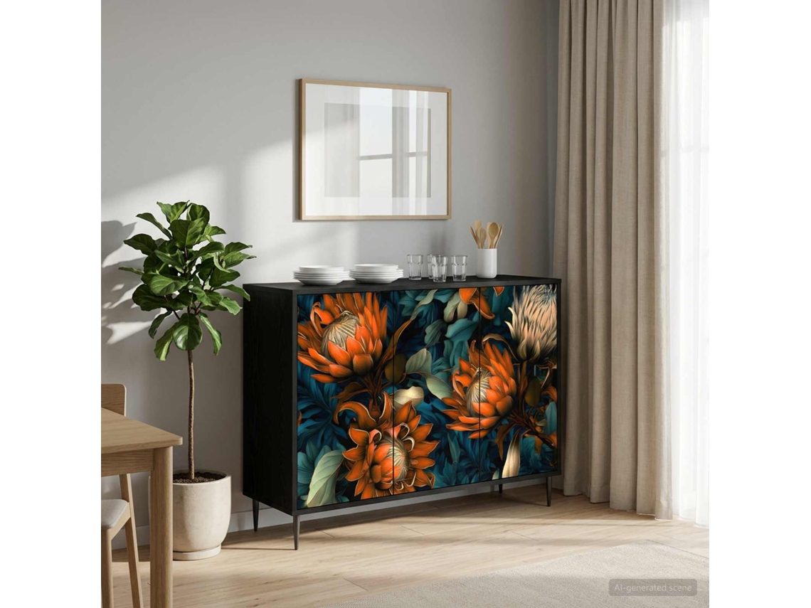 Vidaxl Buffet Lochem Carvalho Preto 102 X 33 X 76 Cm