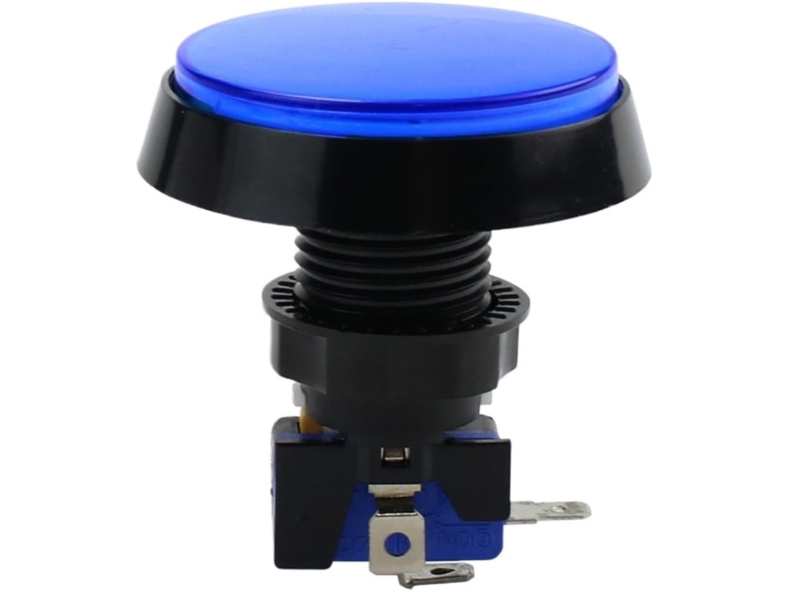 Botão De Led Com 5 Cores, Lâmpada Grande Redonda De 60mm Para Jogos Videogame Azul
