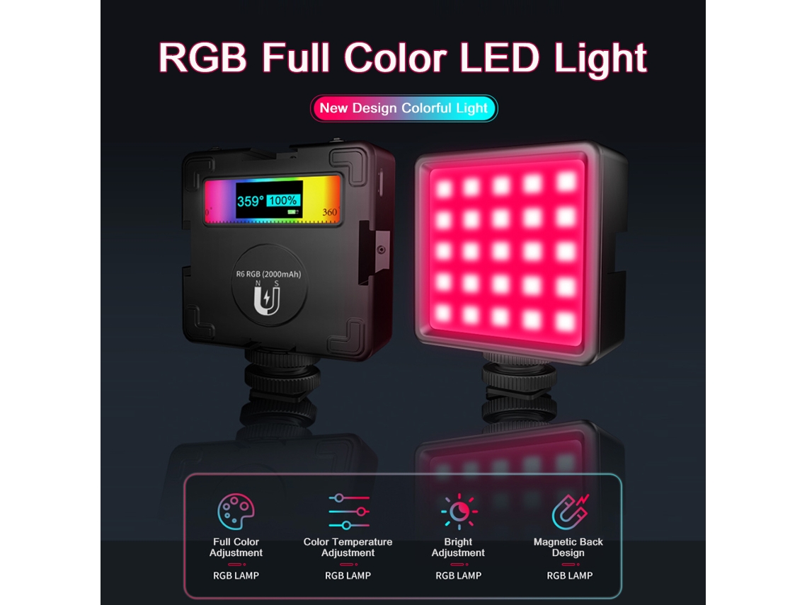 Laxiscreed Luz De Câmera Led Rgb Para Fotografia, Iluminação Completa De 360°