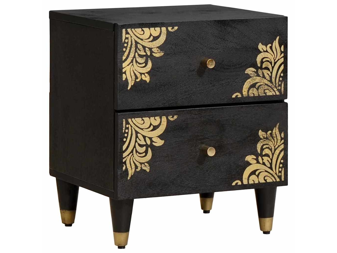 Vidaxl Armário De Cabeceira Preto 40 X 33 X 46 Cm