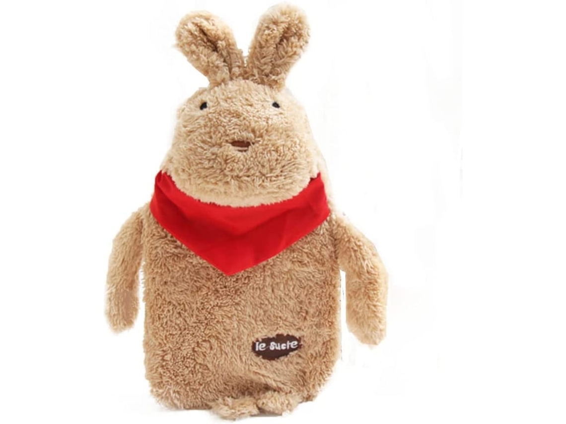 Garrafa De Água Quente De Borracha Com Capa De Pelúcia De Coelho Removível Para Aquecer Mãos