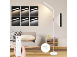 Nettlife Candeeiro De Pé Led, Candeeiro De Pé Led Para Sala De Estar Branca Regulável 11 W 360° Sofá Flexível, Com Comando, Com Temporizador