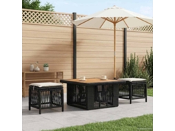 Vidaxl Conjunto de Jantar para Jardim 3 Pcs Bege e Creme Vime Pe
