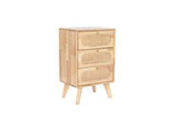 Cómoda DKD HOME DECOR Natural Metal Madeira Da Borracha 40x30x63 cm