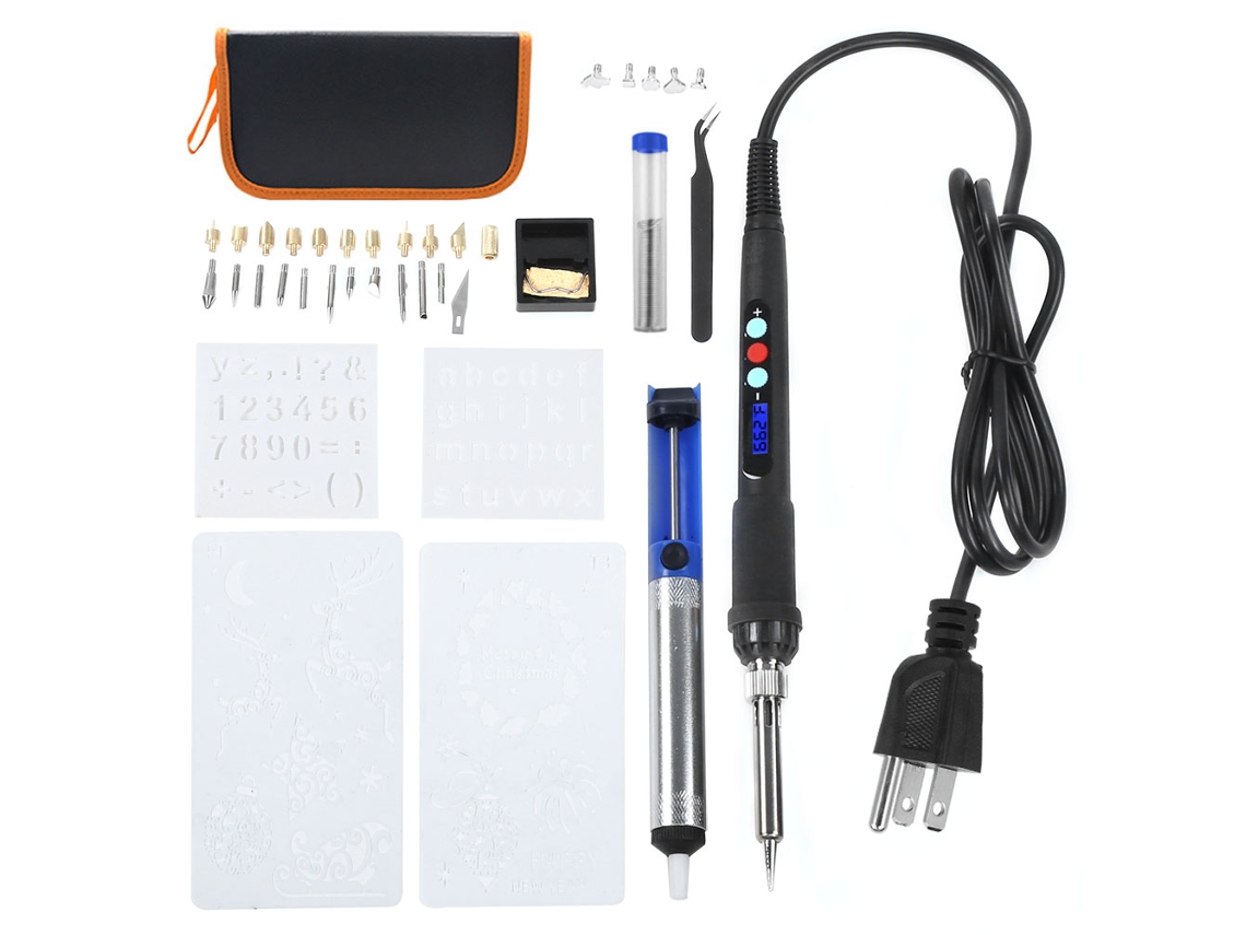 Conjunto De Soldadura Eléctrica Com 39 Peças, Ferro De Soldar De 60w, Faixa De Temperatura De 200‑500℃, Ac110v, Acessórios De Soldadura