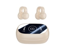 Fone de Ouvido Bluetooth JIAPEI Sem Fio Aberto para Corrida e Fitness (bege)