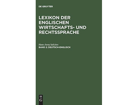 Livro Lexikon Der Englischen Wirtschafts Und Rechtssprache Deutschenglisch German Edition de Hans-Joerg Salízites (Alemão - Capa Dura)