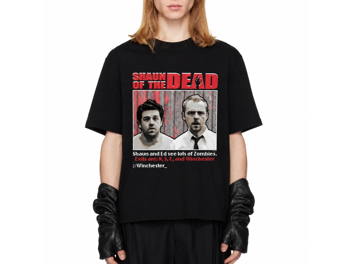 Rockinstone Shaun Of The Dead Movie Video Game Black Adult T-shirt Size:s