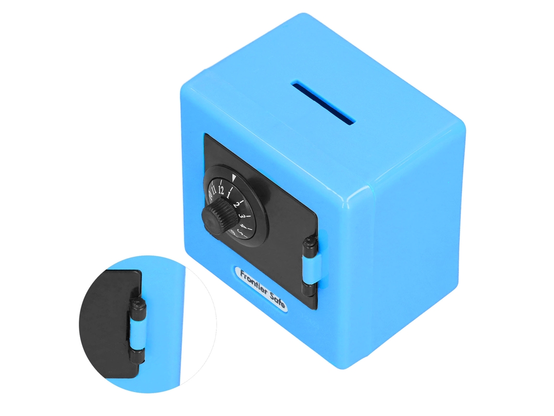Primerox caixa de Economia para Crianças Safe Box com Código Mini Caixa de Dinheiro Azul