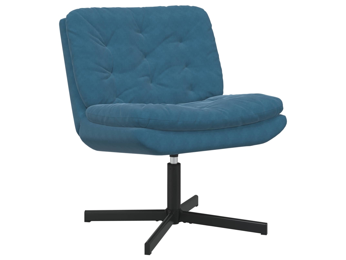 Vidaxl Cadeira Relaxante Giratória Azul 63 X 75 X 76 Cm Veludo