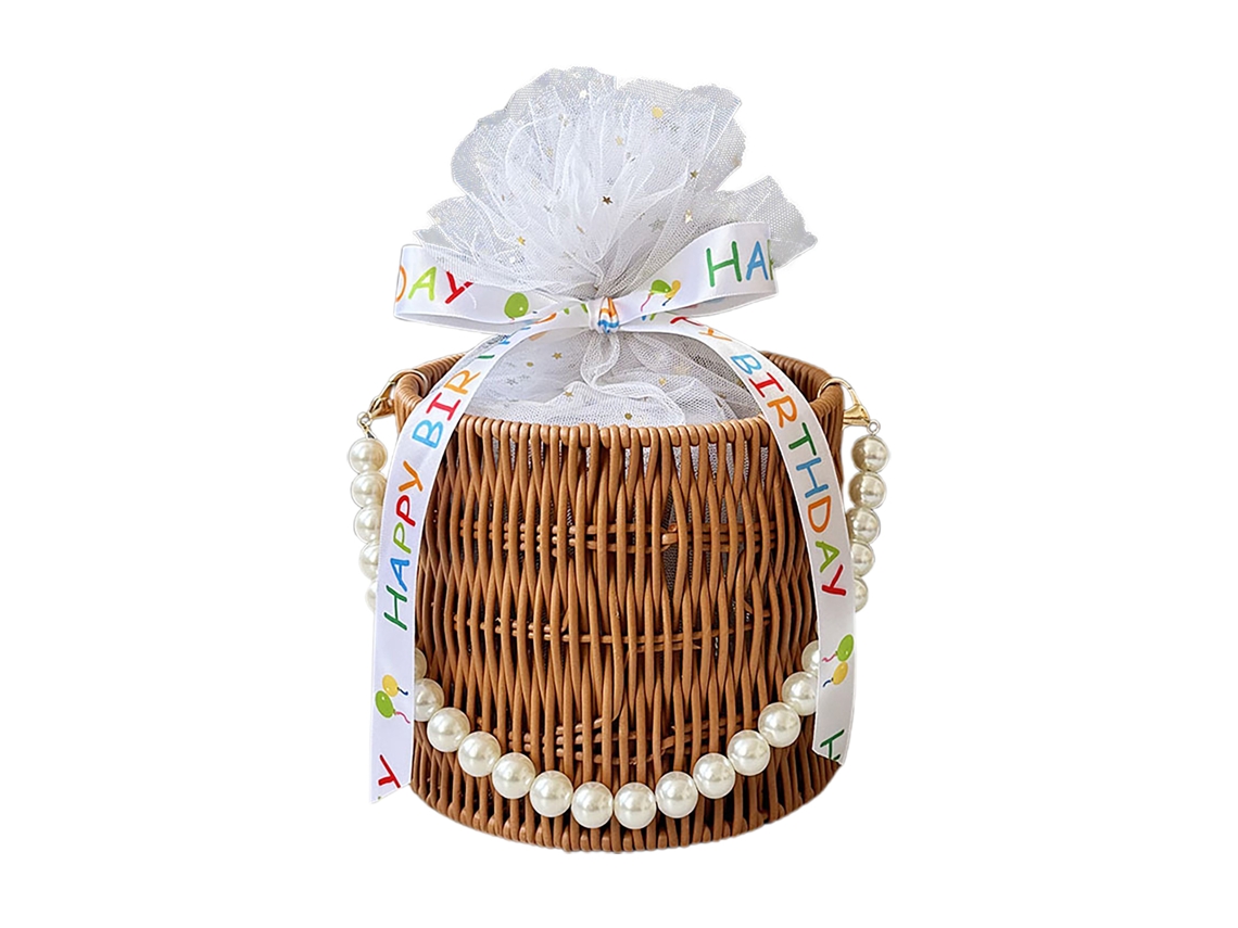 Cesto Decorativo Em Rattan-like Da Laxiscreed Para Presente Elegante E Sofisticado