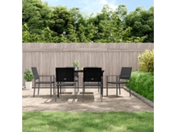 Vidaxl 7 Pcs Conjunto De Jantar P/ Jardim Vime Pe E Aço