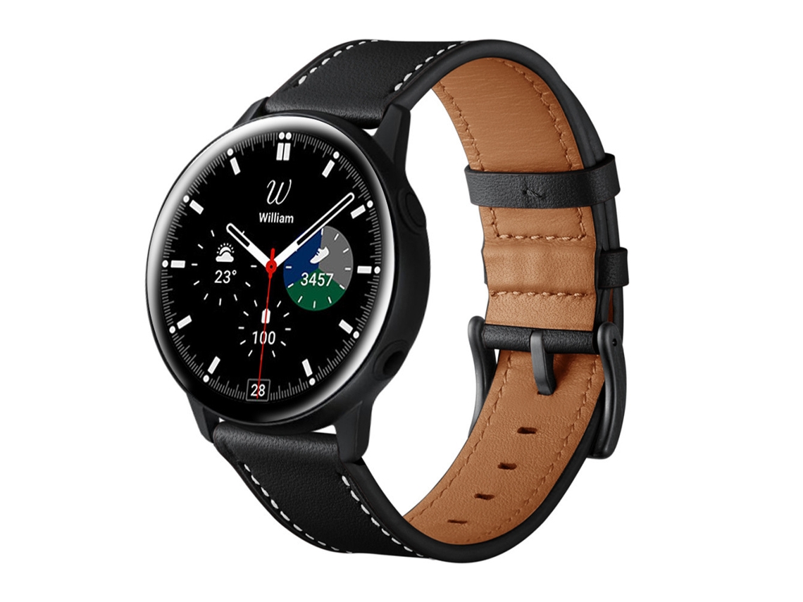 Bracelete para Samsung Galaxy Watch 45/46mm 22mm couro preto XIAOMOYU