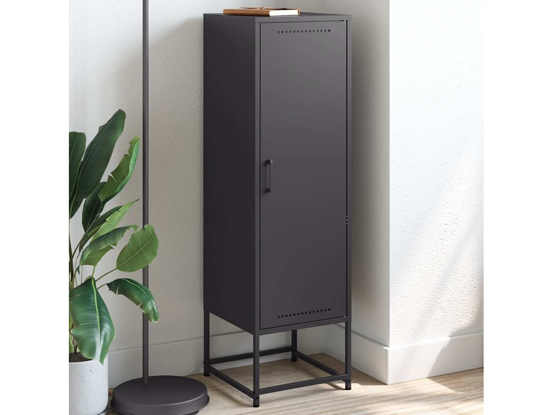 Vidaxl Aparador Alto 36x39x123 Cm Aço Preto