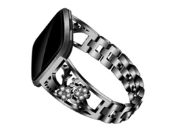 Pulseira De Substituição De Aço Inoxidável Com Decoração De Strass Compatível Com Fitbit Versa/versa Lite Olysi Shop