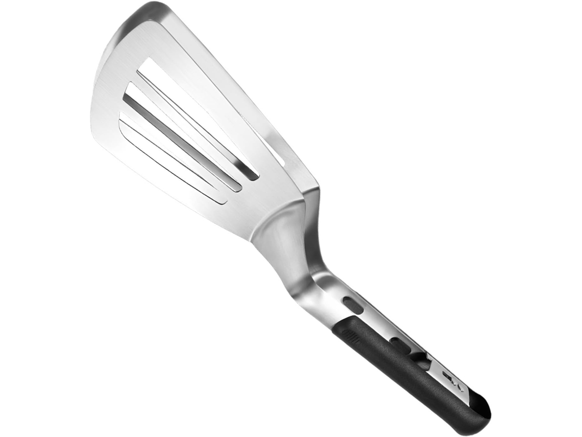 Pinça De Cozinha – Para Grelha 33cm, Espátula Multifuncional Para Bife, Pegador De Ovos Em Aço Com Cabo Extensível